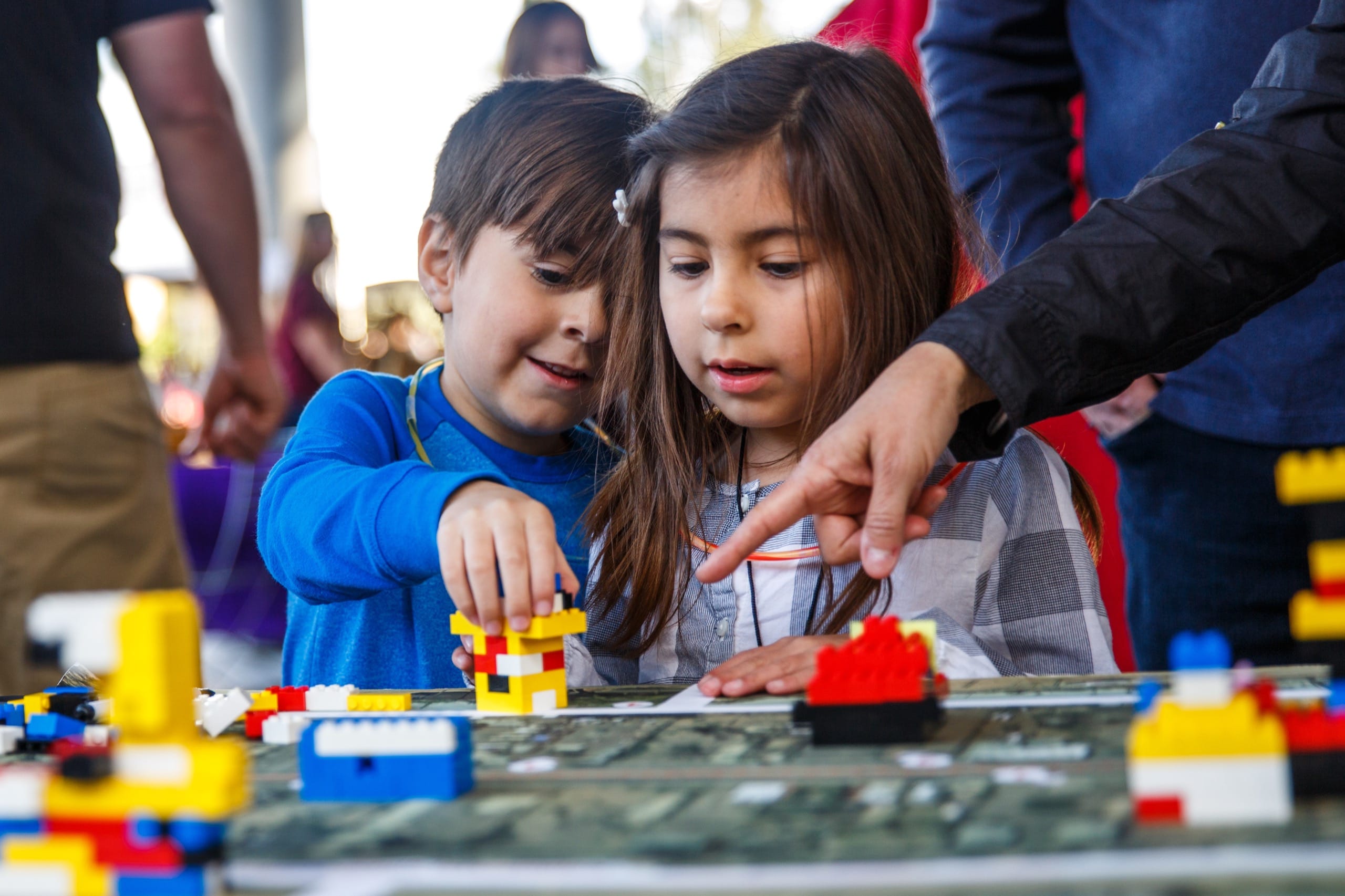 Children building with legos