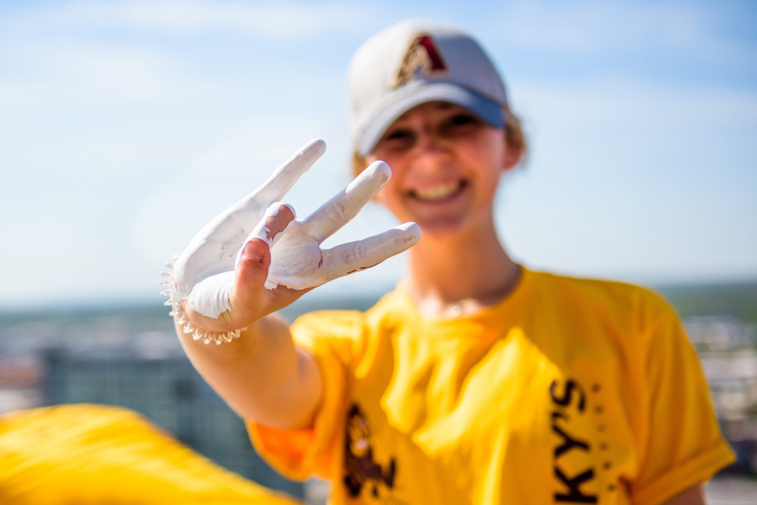 Female child showing ASU spirit