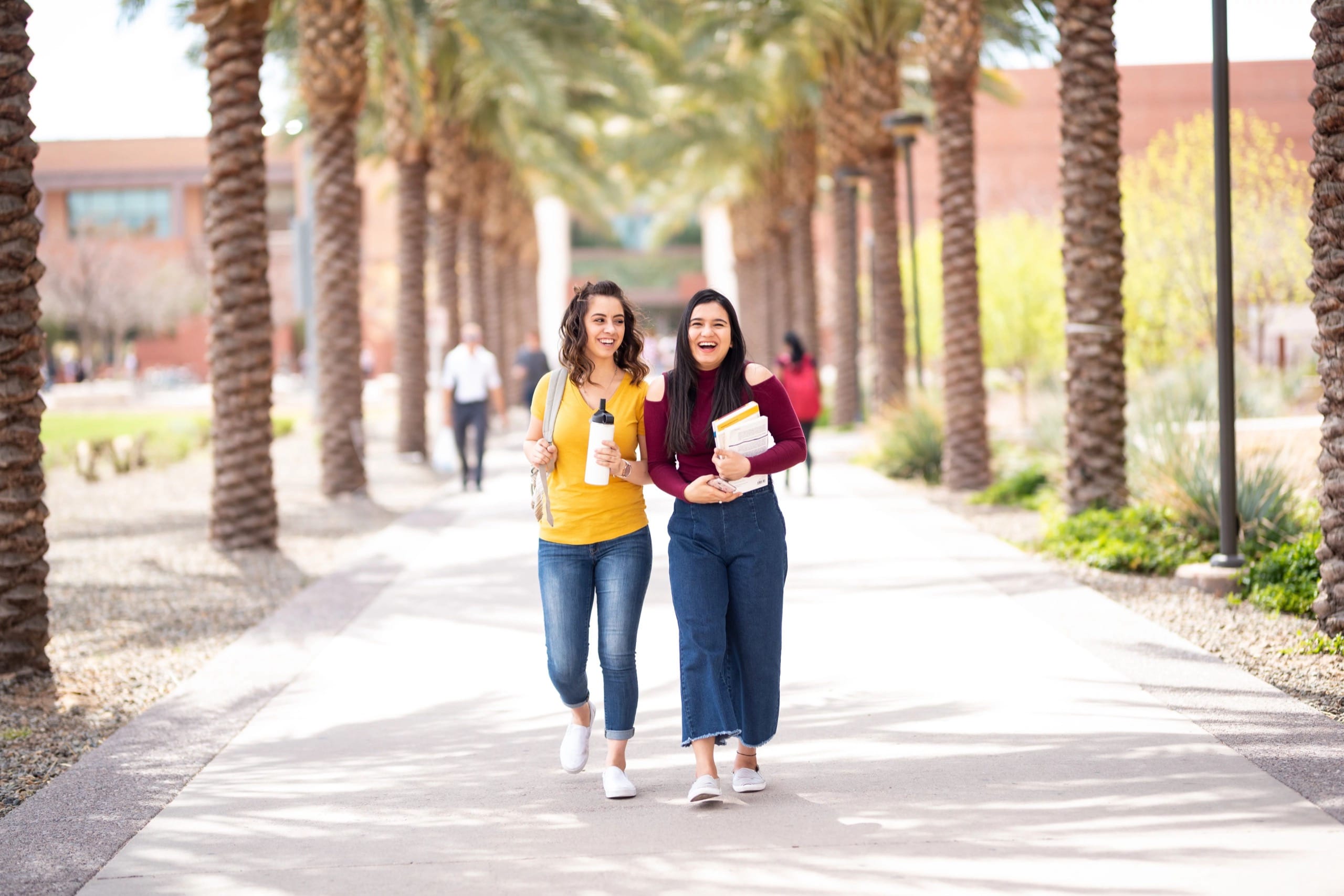 Students walking through ASU campus
