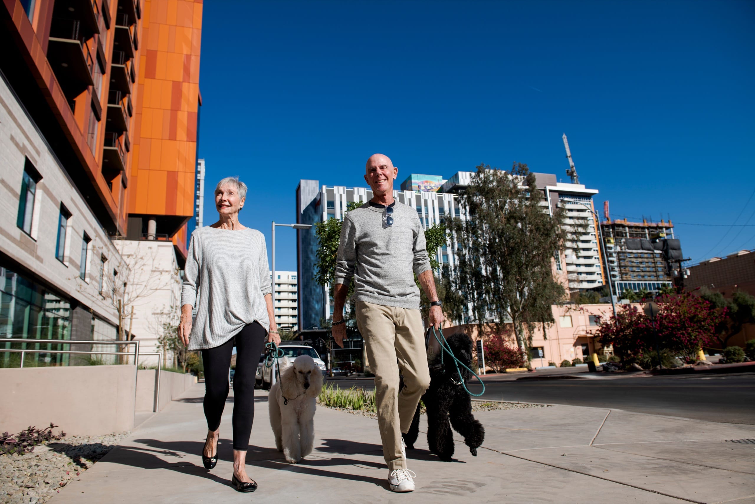 Older people walking on ASU campus