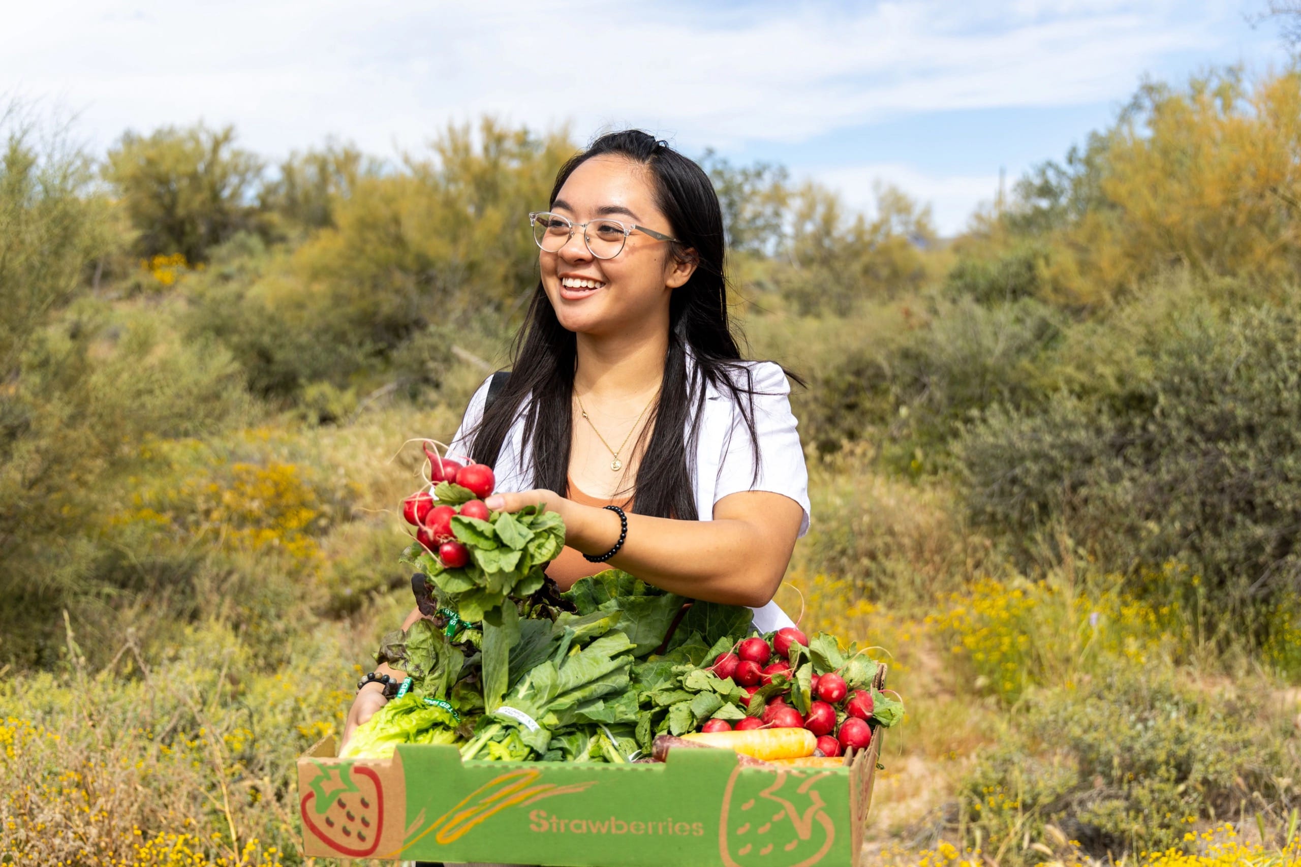 Woman with radishes