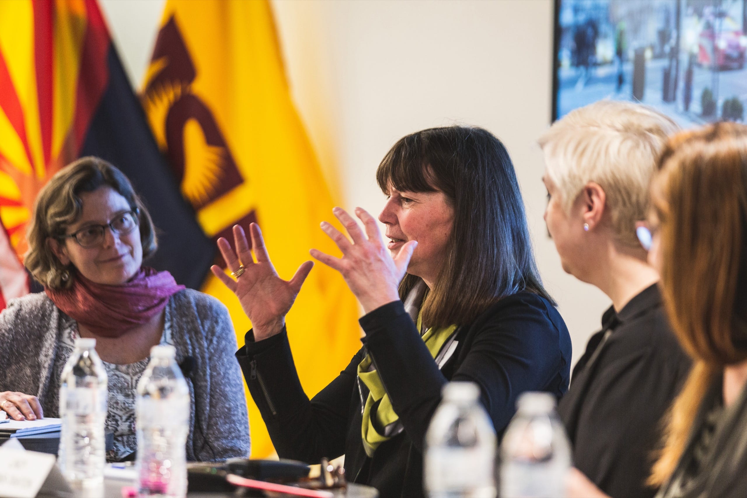 Women talking at event